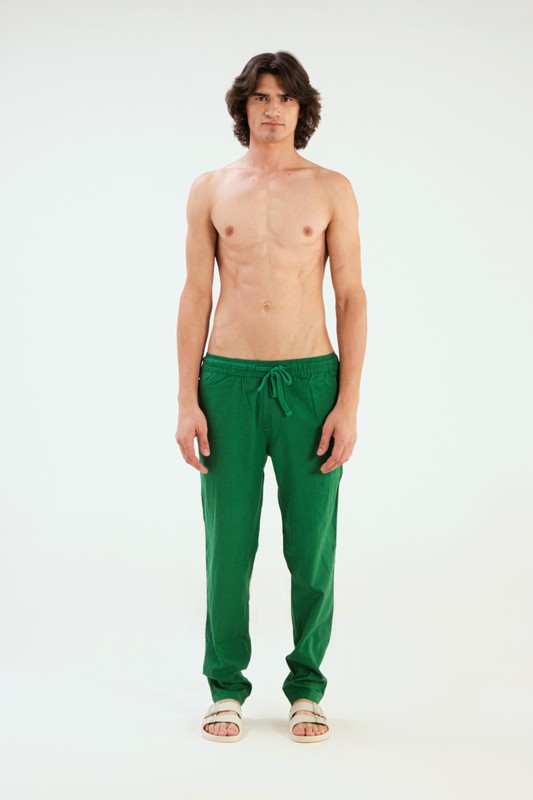 calça cambraia linho verde