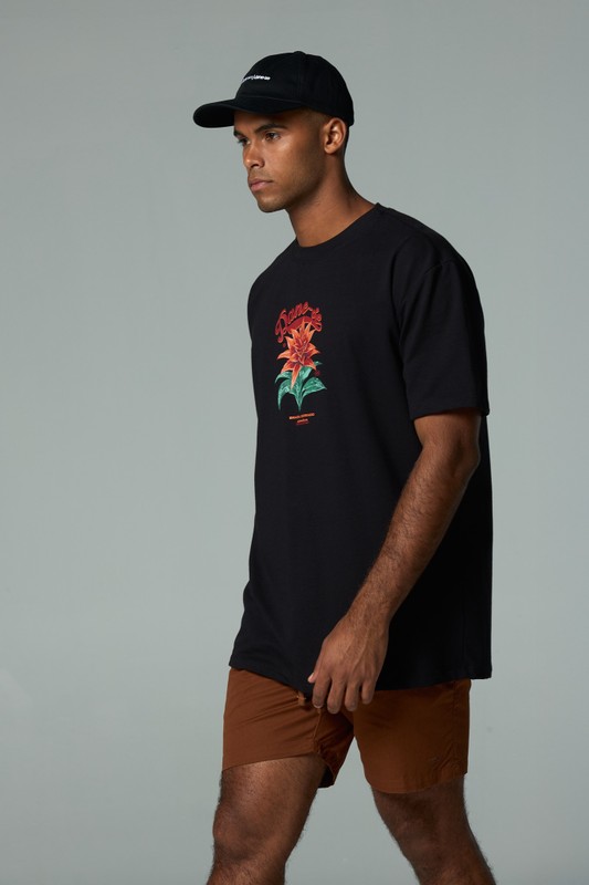 camiseta regular bromelia cerrado preto