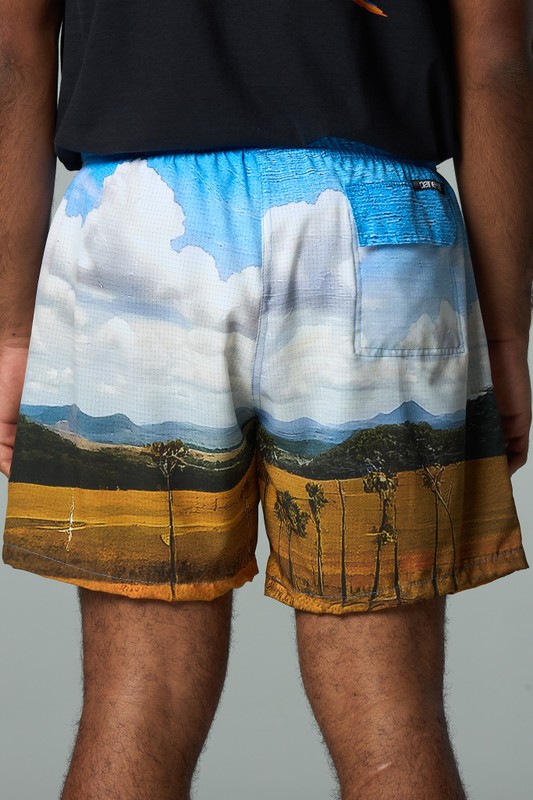 short tactel cerrado estampado