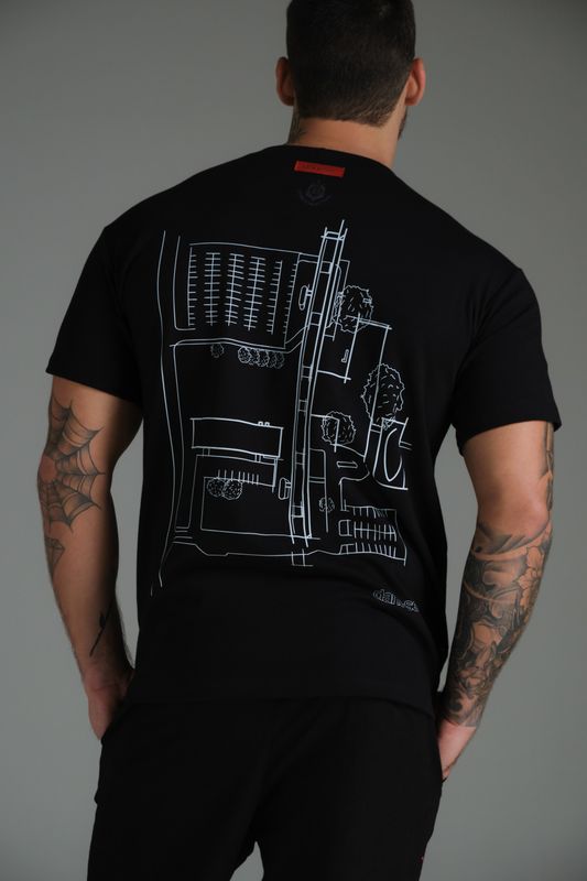 camiseta regular planta baixa preto