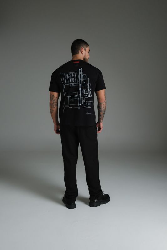camiseta regular planta baixa preto