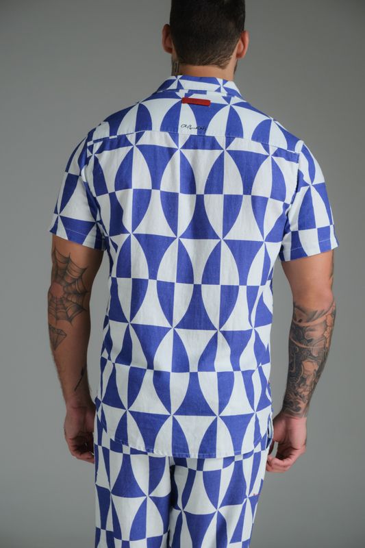 camisa linho mc painel athos bulcão bsb palace azul