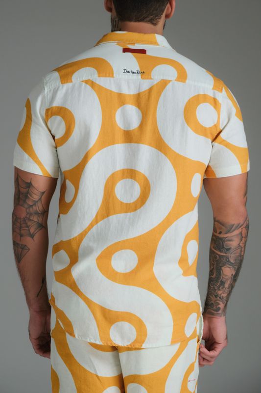 camisa linho mc 3rd floor darlan rosa amarelo