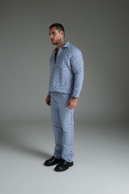calça jacquard painel athos bulcão azul
