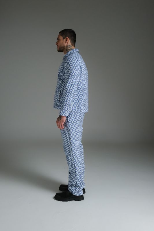 calça jacquard painel athos bulcão azul