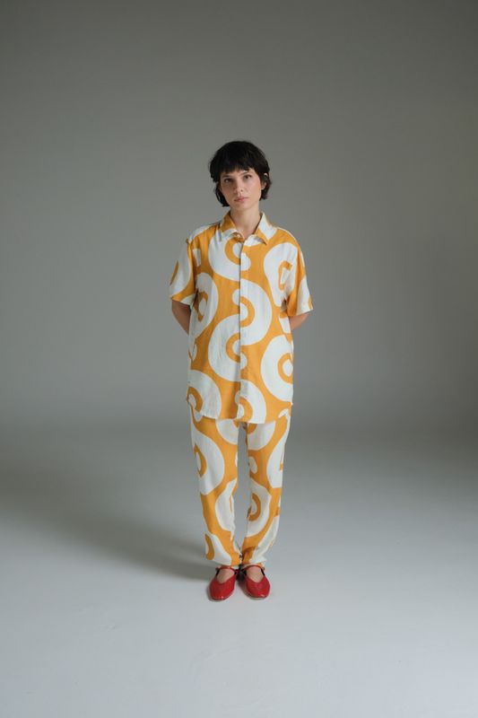 camisa linho mc 3rd floor darlan rosa amarelo