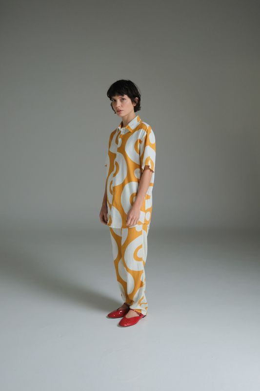camisa linho mc 3rd floor darlan rosa amarelo