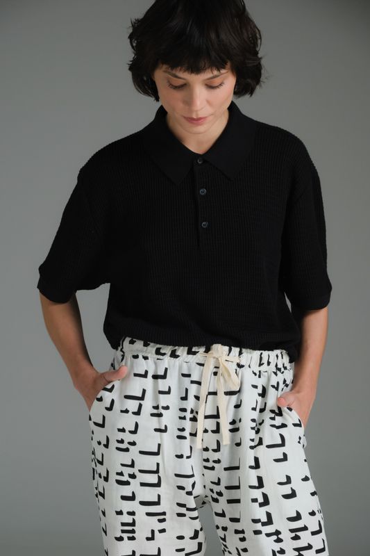polo tricot preto