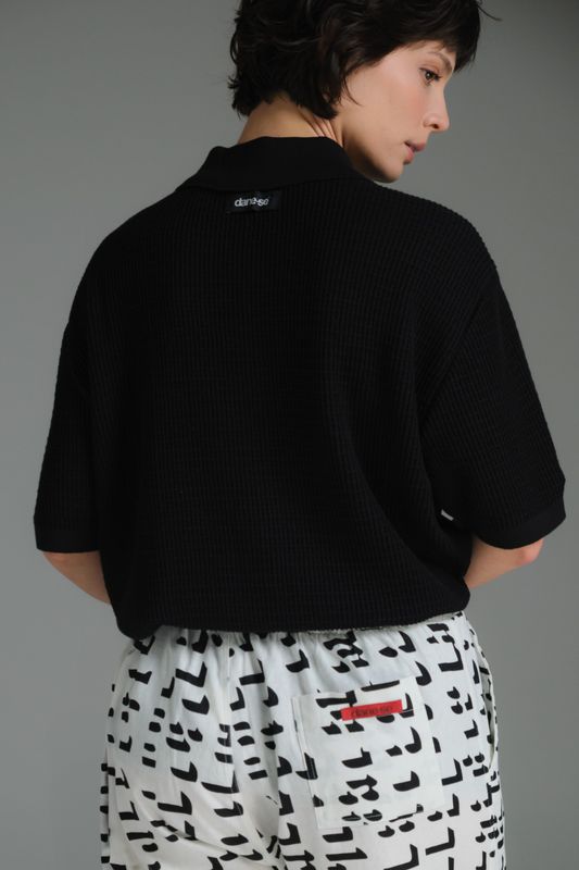 polo tricot preto