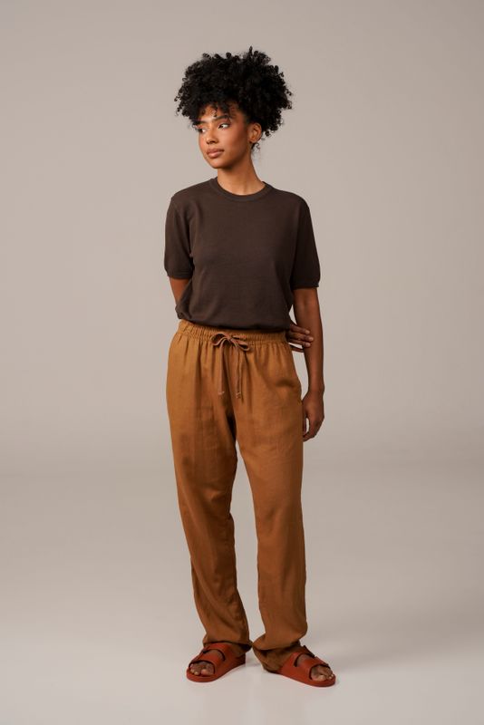 calça linho doce de leite