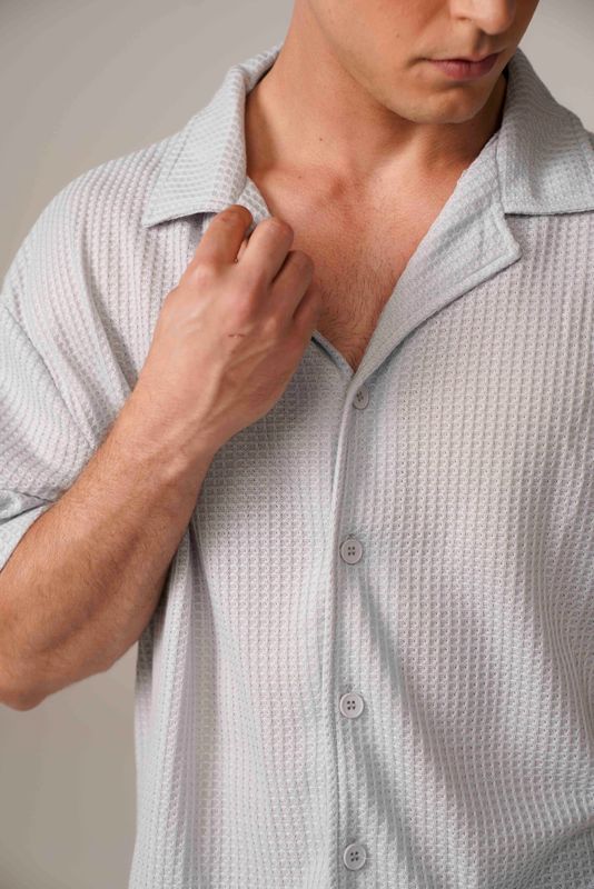camisa tricot egipcio cinza