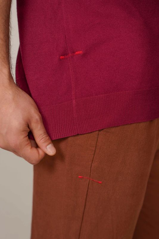 camiseta tricot egipcio bordô
