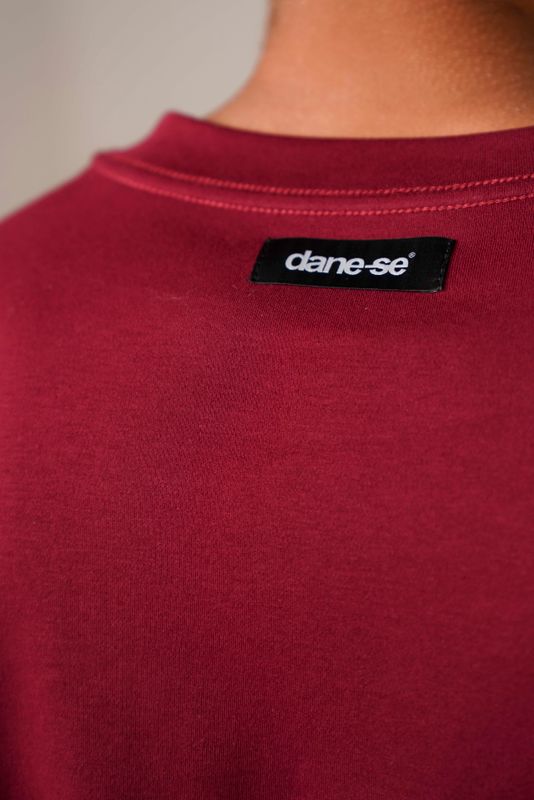 camiseta regular pare respire bordô