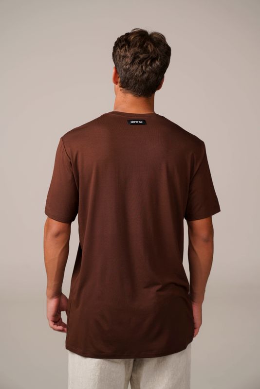 camiseta comfy mini traço marrom