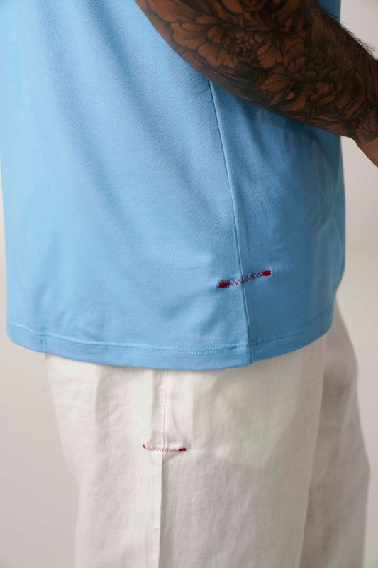 camiseta comfy pare respire azul bebe