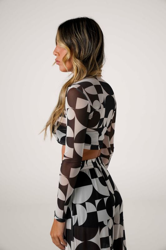 cropped tule bauhaus pb p&b estampado