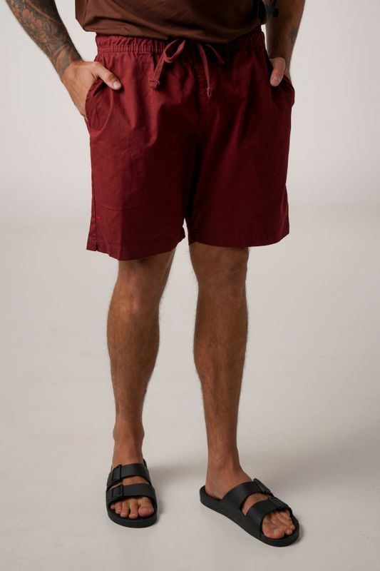 short sarja bordô