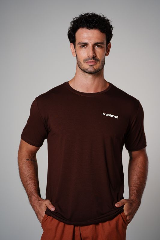 camiseta comfy mini brasilien-se marrom