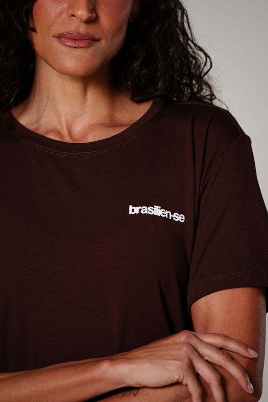 camiseta comfy mini brasilien-se marrom