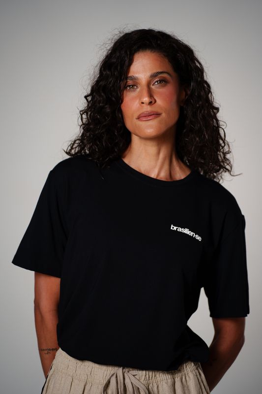camiseta comfy mini brasilien-se preto