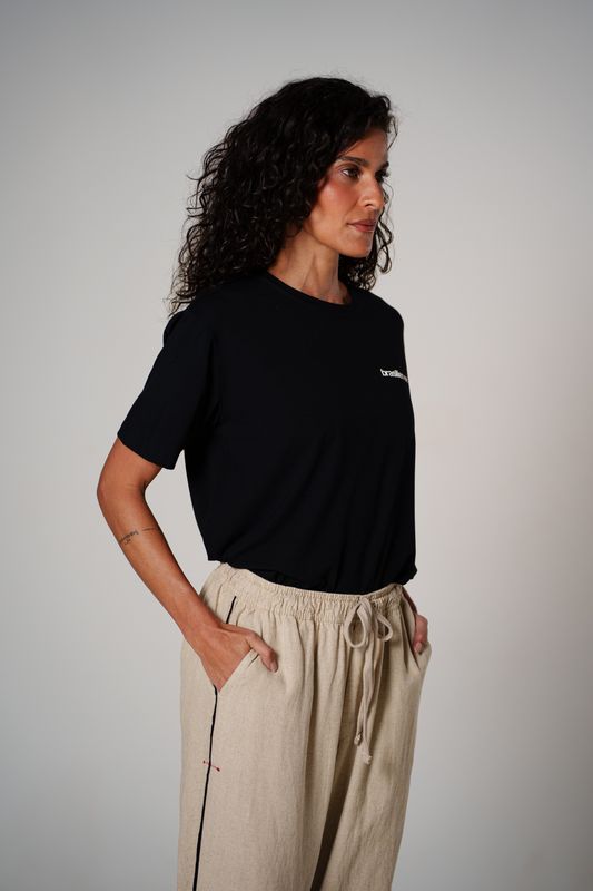 camiseta comfy mini brasilien-se preto