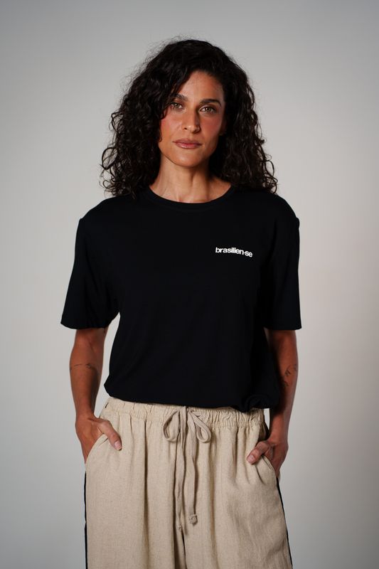 camiseta comfy mini brasilien-se preto