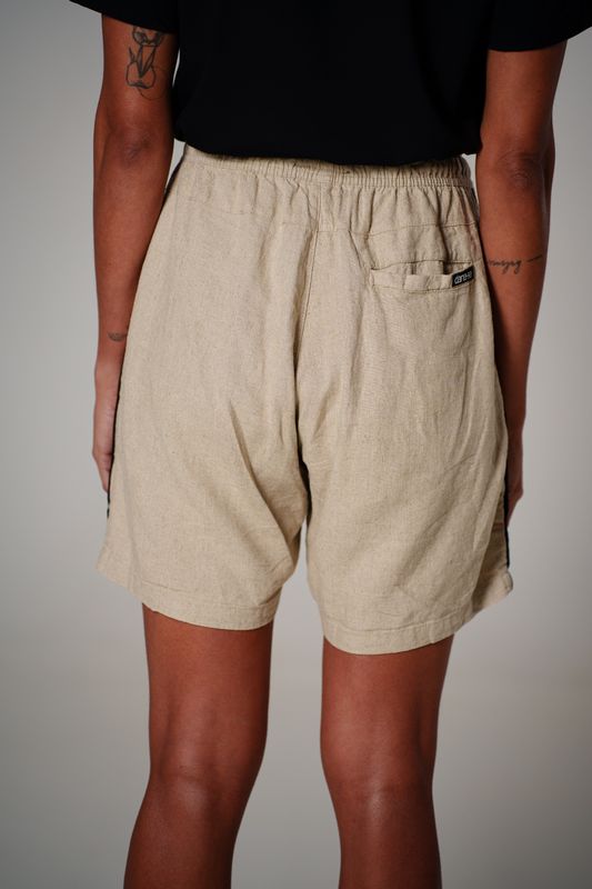 short linho debrum natural