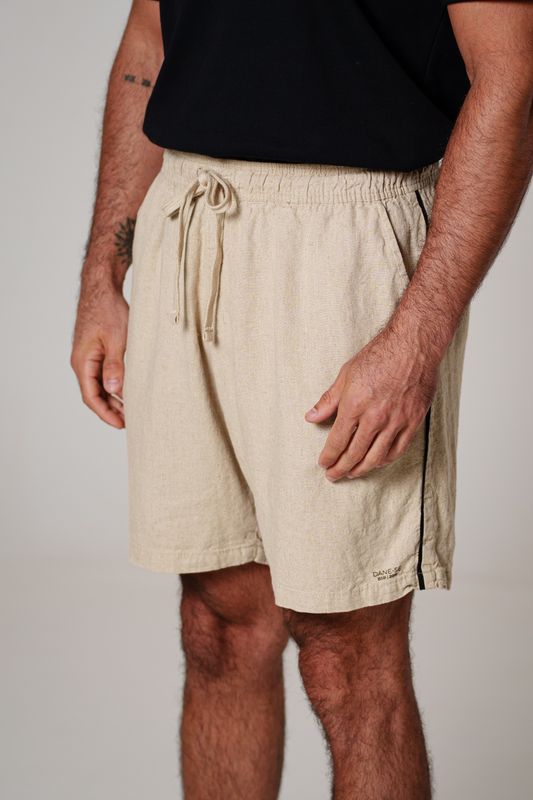 short linho debrum natural
