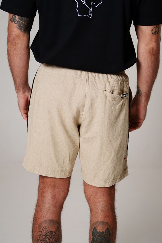 short linho debrum natural