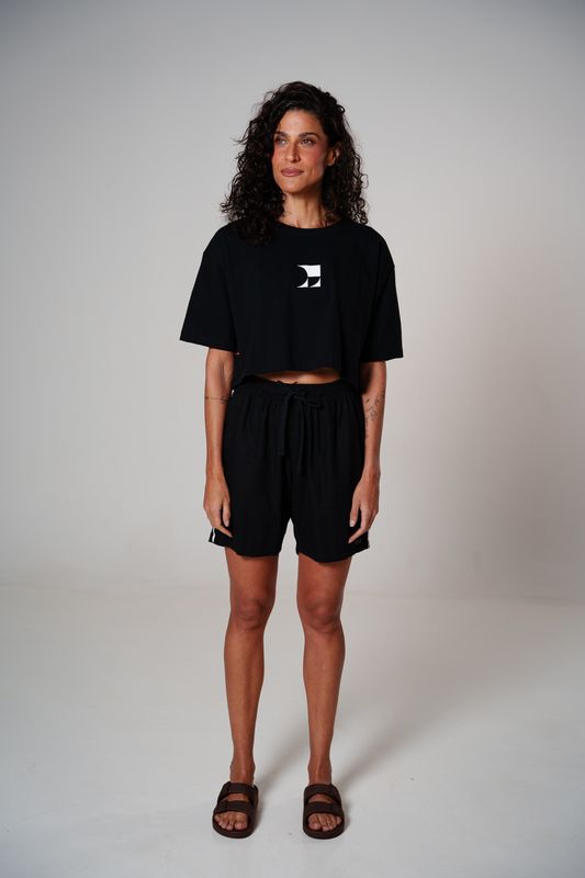 short linho debrum preto