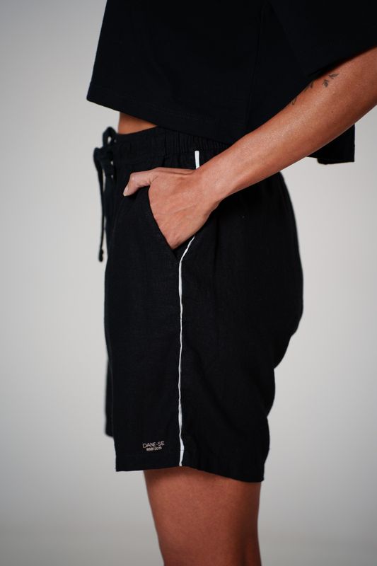 short linho debrum preto