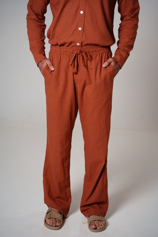 calça viscolinho caramelo