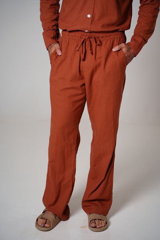 calça viscolinho caramelo