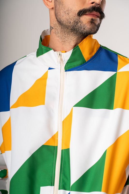 corta vento athos lapa br26 amarelo estampado