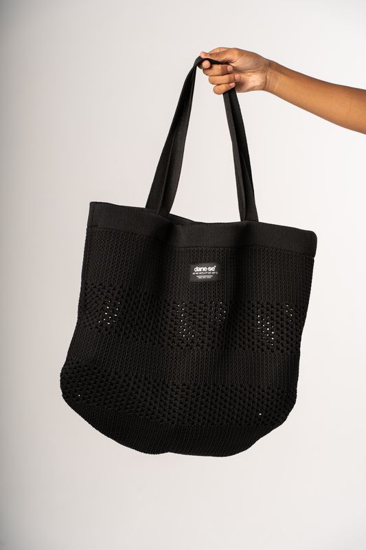 bolsa retilínea tricot preto