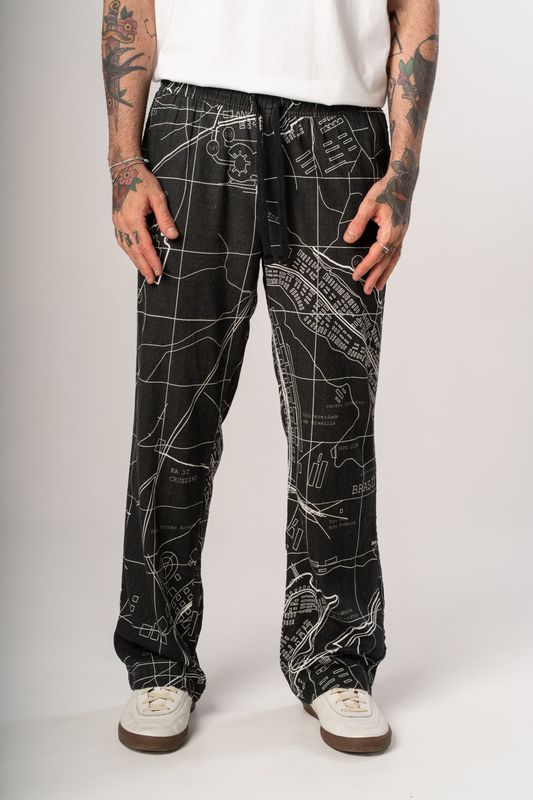 calça linho plano bsb p&b