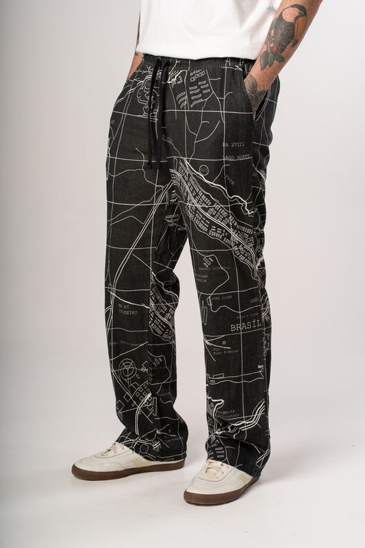 calça linho plano bsb p&b