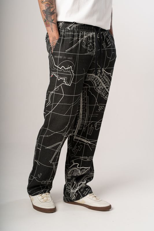 calça linho plano bsb p&b