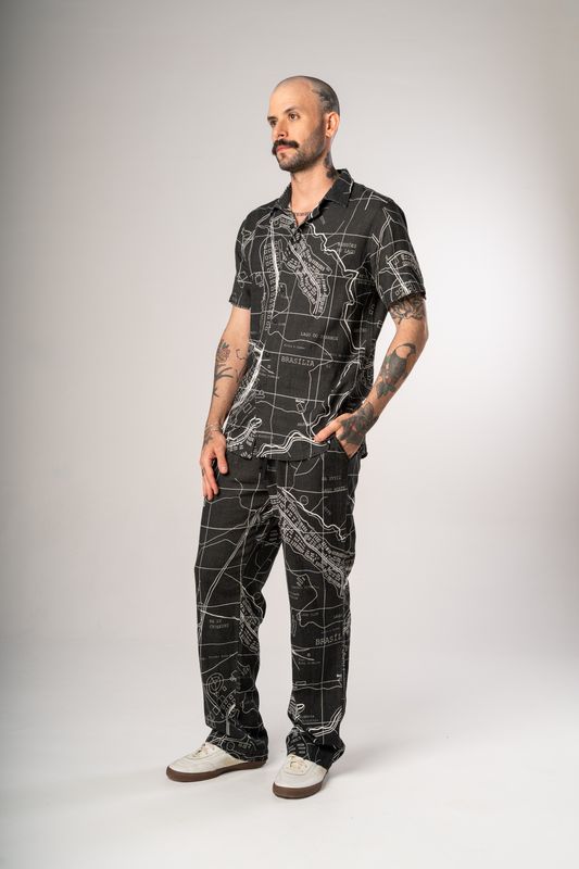 camisa linho plano bsb p&b