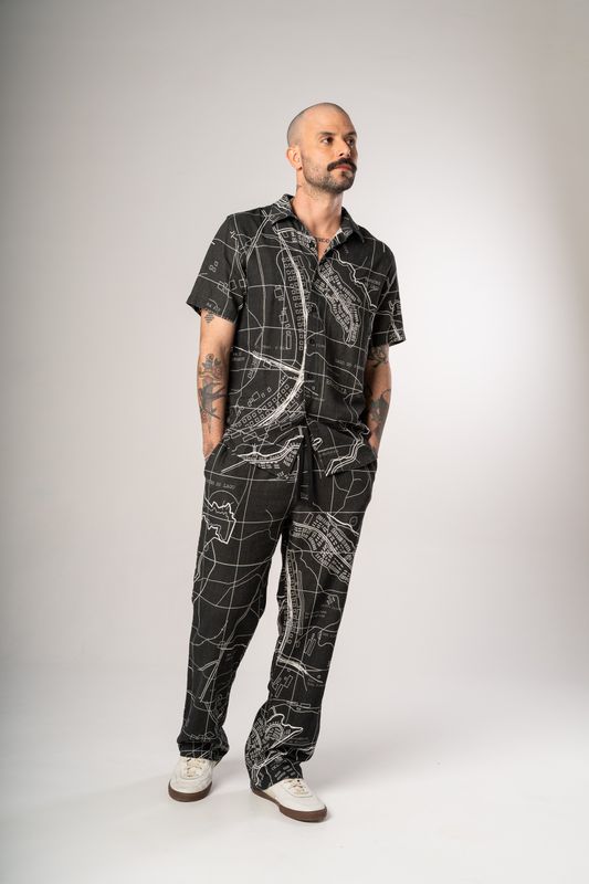 camisa linho plano bsb p&b