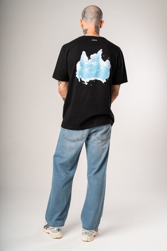 camiseta catedral aquarela preto