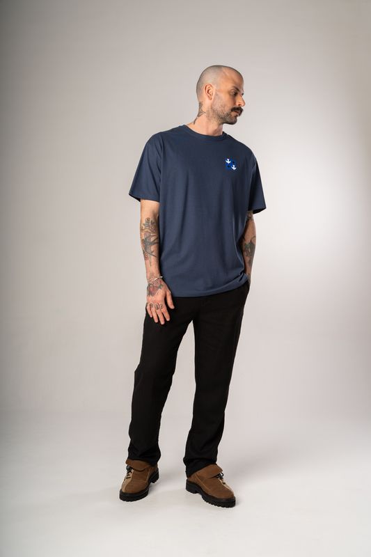 camiseta igrejinha grid marinho