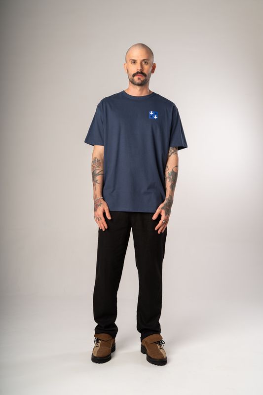 camiseta igrejinha grid marinho