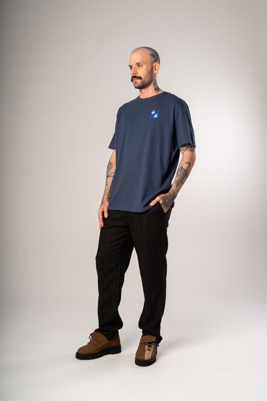 camiseta igrejinha grid marinho