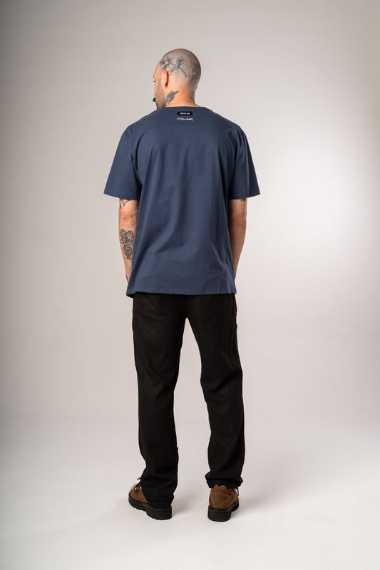camiseta igrejinha grid marinho