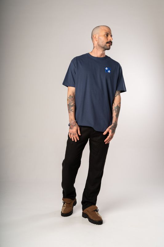 camiseta igrejinha grid marinho