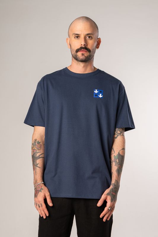 camiseta igrejinha grid marinho