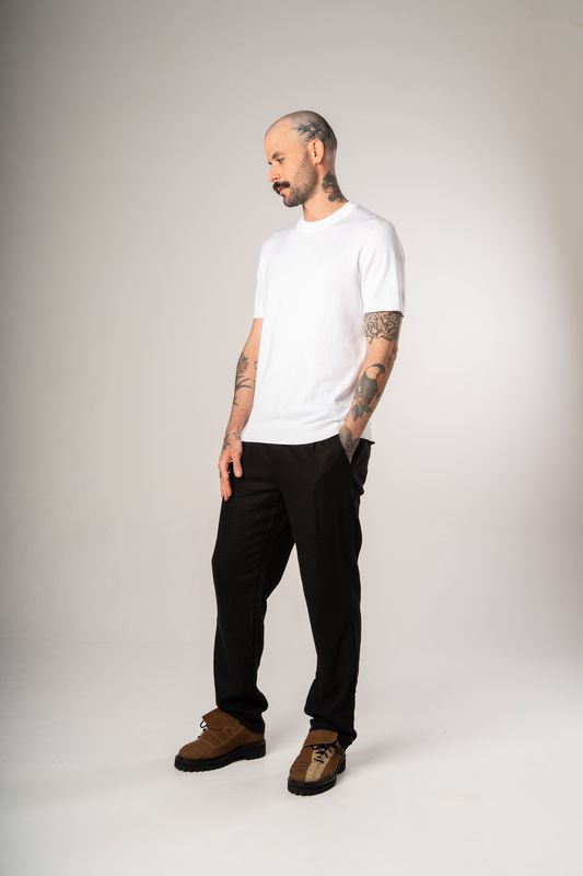 camiseta tricot egipcio branco