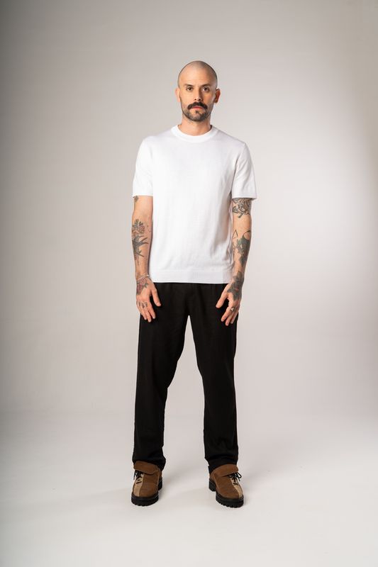 camiseta tricot egipcio branco