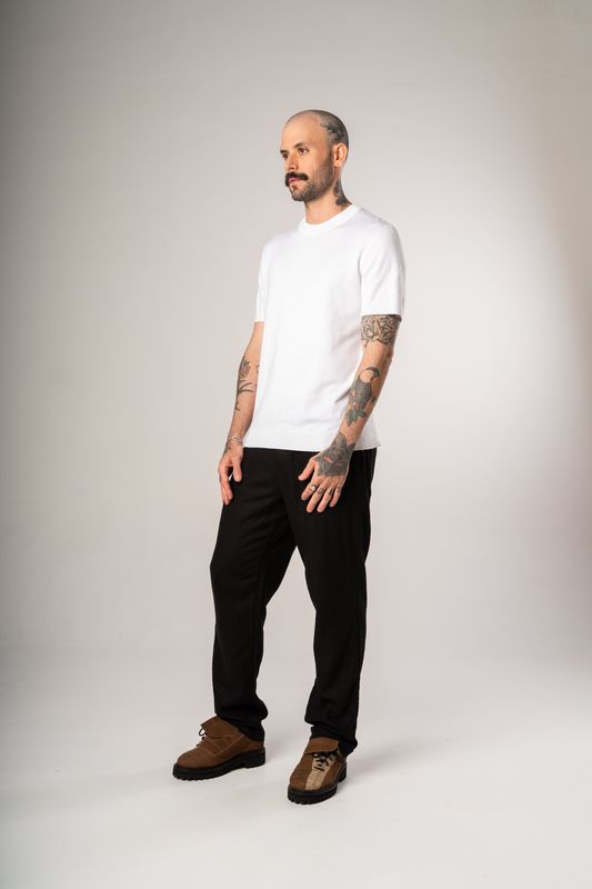 camiseta tricot egipcio branco